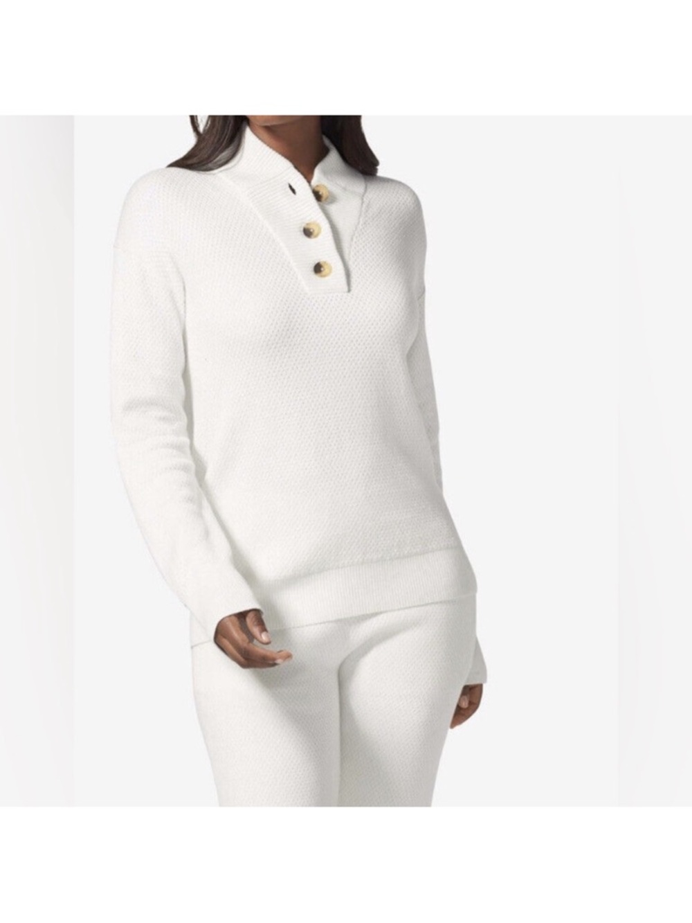 Tommy John casual Ivory Henley Knit Top